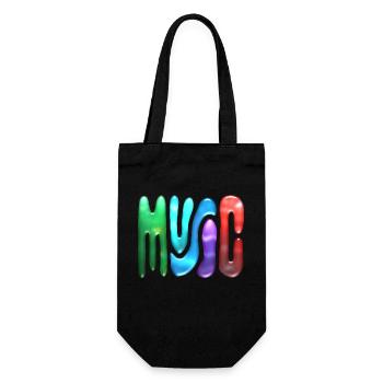 Neon Music Text - Gift Bag for Bottles - black - Front