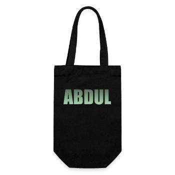Vorname: Abdul - grüner Farbverlauf - Geschenkbeutel für Flaschen - Schwarz - Vorne