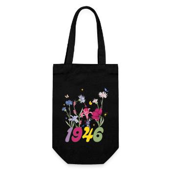 Year of Birth 1946 Wildflowers - Gift Bag for Bottles - black - Front
