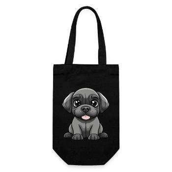 Mastiff chien bande dessinée mignon - Sac à bouteille - noir - Devant