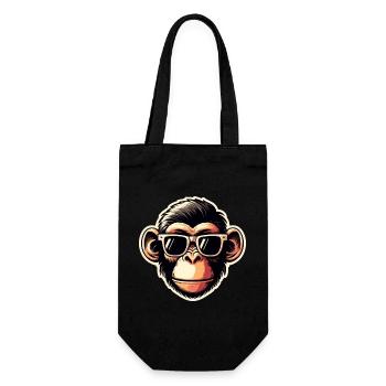 Monkey Glasses Cool - Gift Bag for Bottles - black - Front