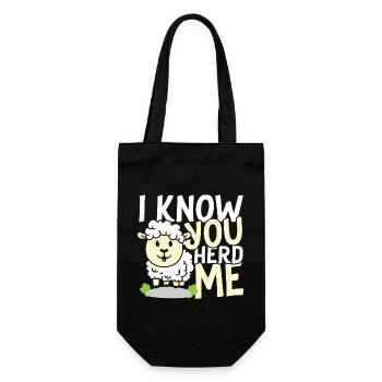 I know you herd me sheep - Geschenkbeutel für Flaschen - Schwarz - Vorne
