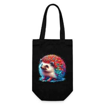 Igel - Geschenkbeutel für Flaschen - Schwarz - Vorne