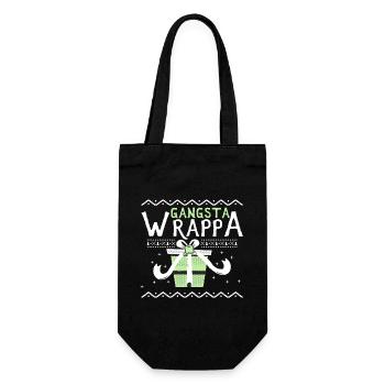 Gangsta Wrappa Weihnachten Sprüche lustig Geschenk - Geschenkbeutel für Flaschen - Schwarz - Vorne