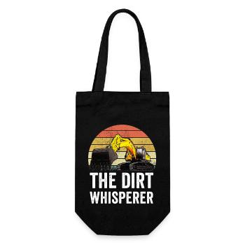 Excavator Construction Worker - Gift Bag for Bottles - black - Front