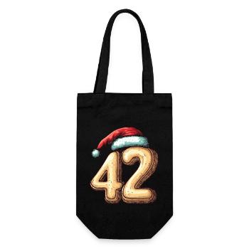 Biscuit de Noël 42 chiffres - Sac à bouteille - noir - Devant