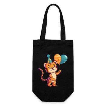 Tiger Birthday Comic - Gift Bag for Bottles - black - Front