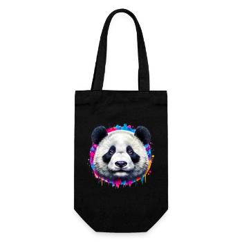 Panda - Geschenkbeutel für Flaschen - Schwarz - Vorne