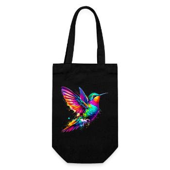 Kolibri - Geschenkbeutel für Flaschen - Schwarz - Vorne