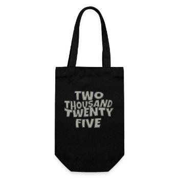 two thousand twenty five 4 - Geschenkbeutel für Flaschen - Schwarz - Vorne