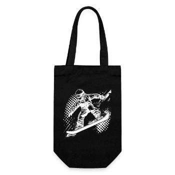 Snowboarder Drawing - Gift Bag for Bottles - black - Front