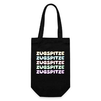 Zugspitze als Klettern - Geschenkbeutel für Flaschen - Schwarz - Vorne