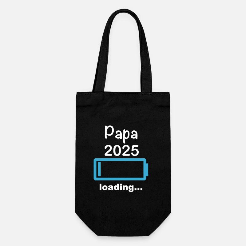Papa 2025 loading - Geschenkbeutel für Flaschen - Schwarz