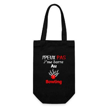 Bowling fan – I go bowling - Gift Bag for Bottles - black - Front