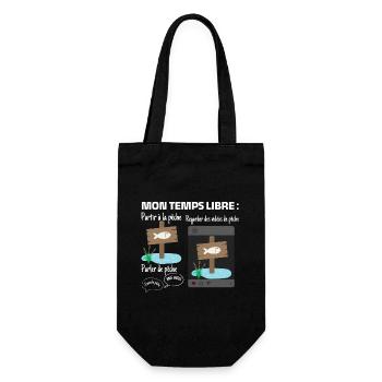 Mon temps libre : 100% pêche - Sac à bouteille - noir - Devant