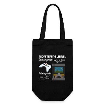 My free time: 100% gaming - Gift Bag for Bottles - black - Front