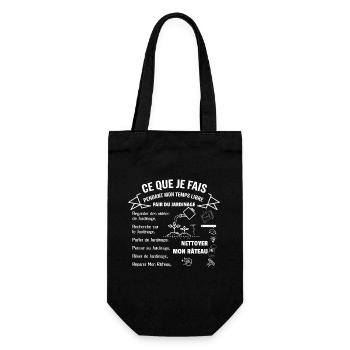 What I do in my free time: Gardening - Gift Bag for Bottles - black - Front