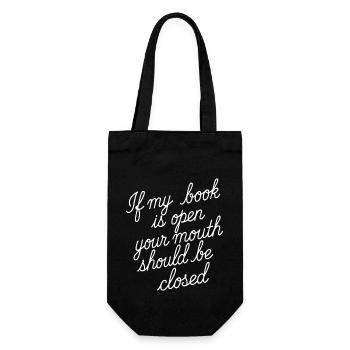 If My Book Is Open Your Mouth Should Be Closed 13 - Geschenkbeutel für Flaschen - Schwarz - Vorne