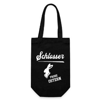 Schlosser Frohe Ostern Ostergeschenk Schlosserei - Geschenkbeutel für Flaschen - Schwarz - Vorne
