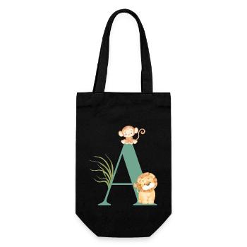 Letter to Green Jungle Animals - Gift Bag for Bottles - black - Front