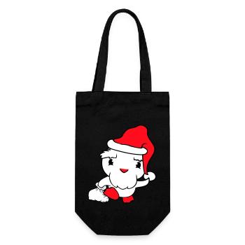 Ente Weihnachtsmann Geschenke Weihnachten Nikolaus - Geschenkbeutel für Flaschen - Schwarz - Vorne