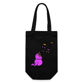 Musical notes: songbird, sparrow, singing, chirping, music - Gift Bag for Bottles - black - Front