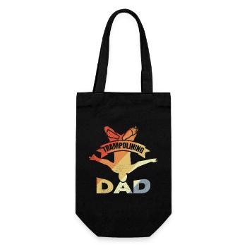 Lustiger Trampolin Vater - Geschenkbeutel für Flaschen - Schwarz - Vorne