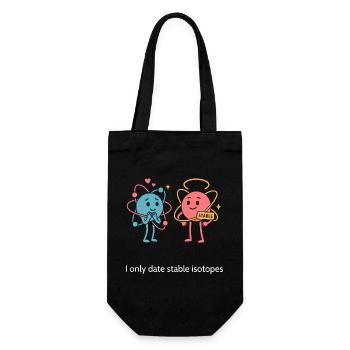 I only date stable isotopes – Chemie der Herzen - Geschenkbeutel für Flaschen - Schwarz - Vorne