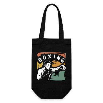 Vintage Boxing Fighter – Retro Box-Design - Geschenkbeutel für Flaschen - Schwarz - Vorne