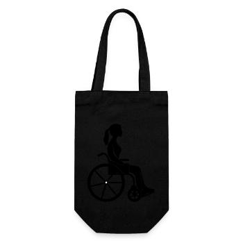 Wheelchair Woman - Gift Bag for Bottles - black - Front