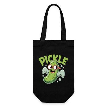 Funny Pickle Cartoon Character - Gift Bag for Bottles - black - Front