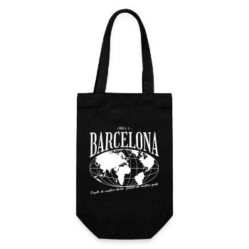 Carte du monde historique de style barcelonais - Sac à bouteille - noir - Devant
