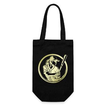 Baseball Silhouette - Geschenkbeutel für Flaschen - Schwarz - Vorne