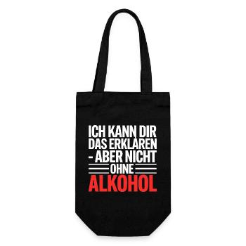 Ich erkläre es – aber ohne Alkohol - Geschenkbeutel für Flaschen - Schwarz - Vorne