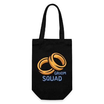 Groom Squad Ringe Junggesellenabschied - Geschenkbeutel für Flaschen - Schwarz - Vorne