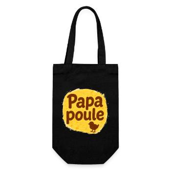 Papa Poule - Vatertag - Geschenkbeutel für Flaschen - Schwarz - Vorne