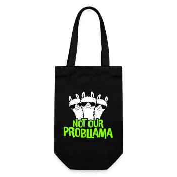 Not our Problama 3 Lamas Freunde Team Sonnenbrille - Geschenkbeutel für Flaschen - Schwarz - Vorne