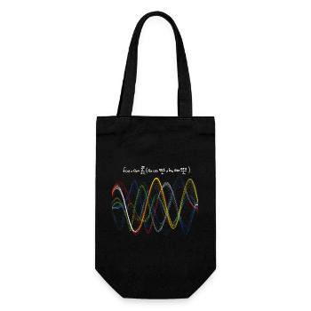 Ondes colorées en séries sinusoïdales et fouriériennes - Sac à bouteille - noir - Devant