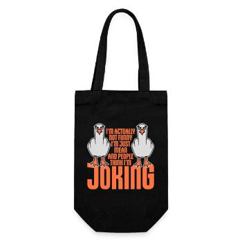 Möwe Mittelfinger Not Funny Mean People Think Joke - Geschenkbeutel für Flaschen - Schwarz - Vorne