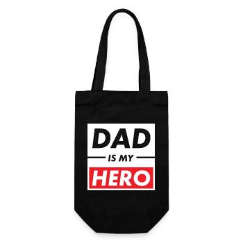 DAD IS MY HERO Slogan Graphic - Gift Bag for Bottles - black - Front