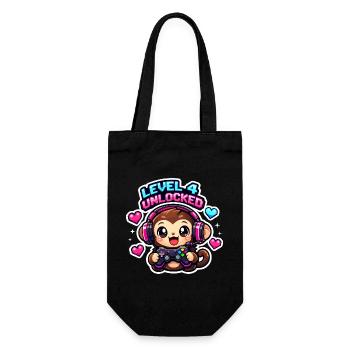 Level 4 Unlocked - Gift Bag for Bottles - black - Front