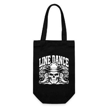 Line Dance Schädel Cowboy - Geschenkbeutel für Flaschen - Schwarz - Vorne