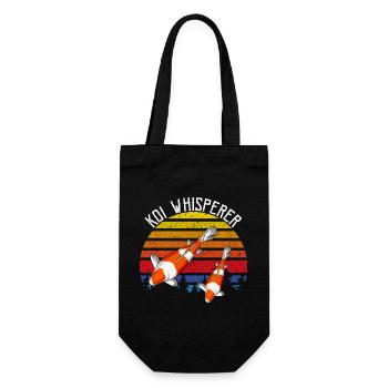 Humour vintage du Coucher de Koi Whisperer sur l’étang de carpes Koi - Sac à bouteille - noir - Devant