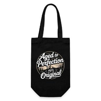 Vintage 1976 Born Retro Original 1976 - Gift Bag for Bottles - black - Front