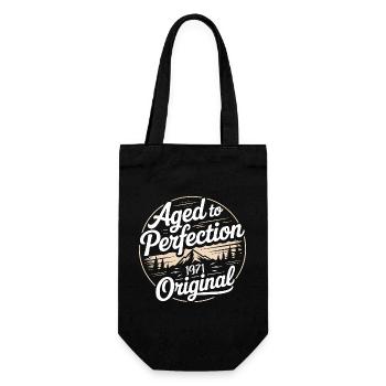 Vintage 1971 Born Retro Original 1971 - Gift Bag for Bottles - black - Front