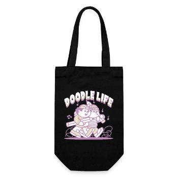 Doodle Life Kritzeln Zeichnung - Geschenkbeutel für Flaschen - Schwarz - Vorne