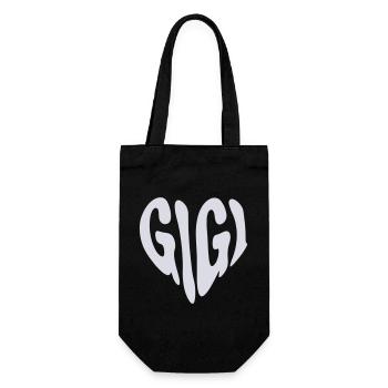 Gigi – Kleines Herz (Individuelle Farbe) - Geschenkbeutel für Flaschen - Schwarz - Vorne