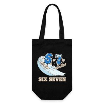 67 Six Seven Snowboarder Wintersport - Geschenkbeutel für Flaschen - Schwarz - Vorne