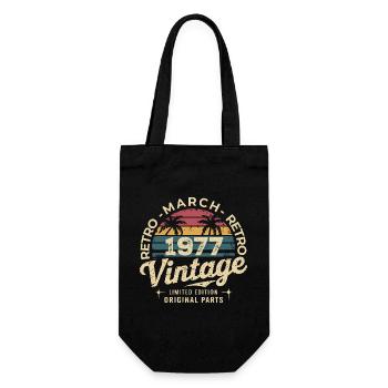 Born in March 1977 edition 1977 Vintage March 1977 - Gift Bag for Bottles - black - Front