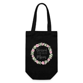 Happy To Be Mom Mom Gift - Gift Bag for Bottles - black - Front